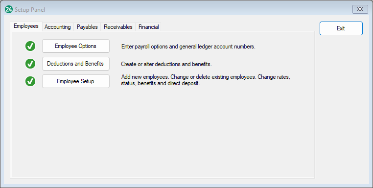 Image showing the setup panel window